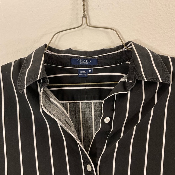 CHAPS | stripped button up | goth emo 90s - Picture 2 of 4